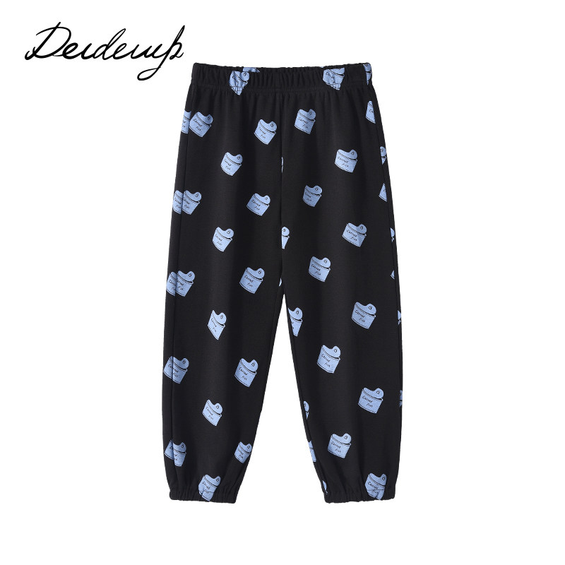 deideiup童装2025春新款休闲裤印花束脚松紧腰男女中大儿童长裤子,童装/婴儿装/亲子装,裤子,淘宝优惠券,粉丝福利购,淘宝优惠卷