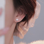 Z小姐999银蒲公英流苏耳线女2026新款 爆款 小众设计感气质轻奢耳钉