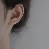 养耳洞小巧精致睡觉免摘耳骨钉 爆款 Z小姐 爱心纯银耳钉女2025新款