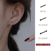 Z小姐 黑色999纯银耳钉睡觉免摘耳针耳棒养耳洞耳钉2025年新款 潮