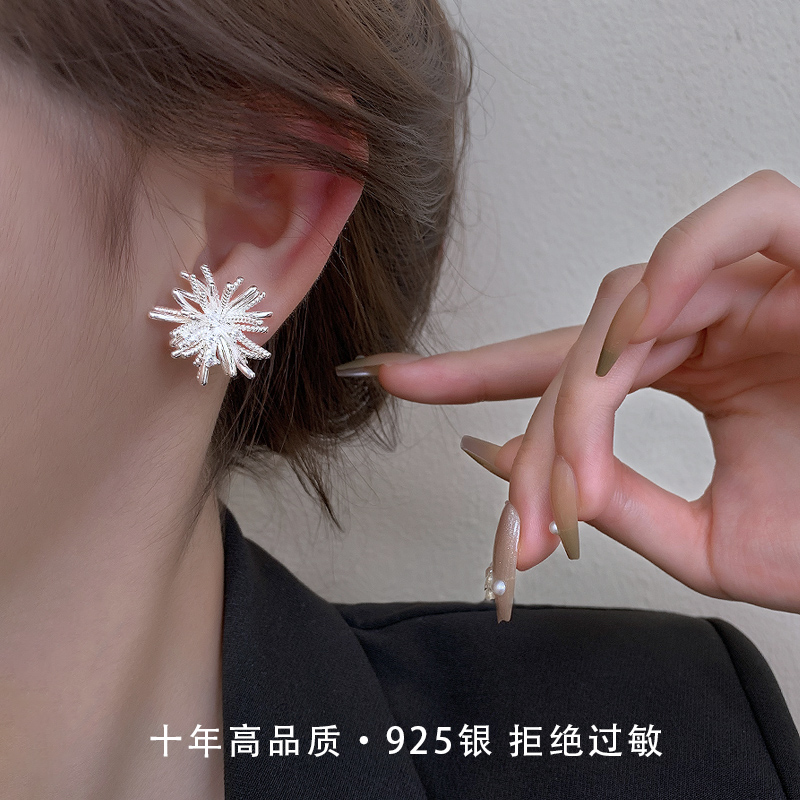 Z小姐925银针璀璨烟花耳钉女