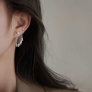 Z小姐 潮耳饰 流苏耳环女夏纯银耳环小众设计感高级耳环2024年新款