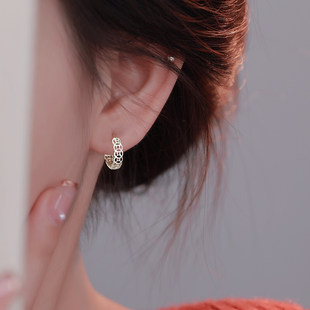 Z小姐925银钱多多耳扣女2026新款小众气质轻奢高级感镂空耳环耳饰