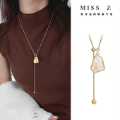 Z小姐 项链 秋冬长款 不规则几何毛衣链女轻奢高级感2025年新款 爆款