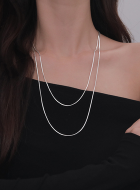 Z小姐极简双层叠戴蛇骨毛衣链