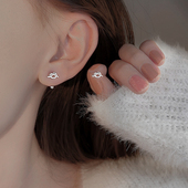 Z小姐999银爱心绳结耳钉女小众设计感养耳洞耳环2025新款 爆款 耳饰