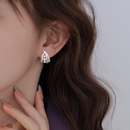 爆款 Z小姐999银针法式 蕾丝珠珠耳钉女轻奢小众高级感耳环2025新款