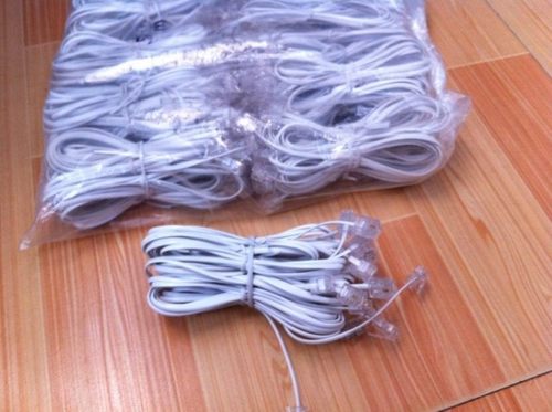 1米电话线/成品电话线/电话连接线/水晶头成品电话线/1-100米2芯