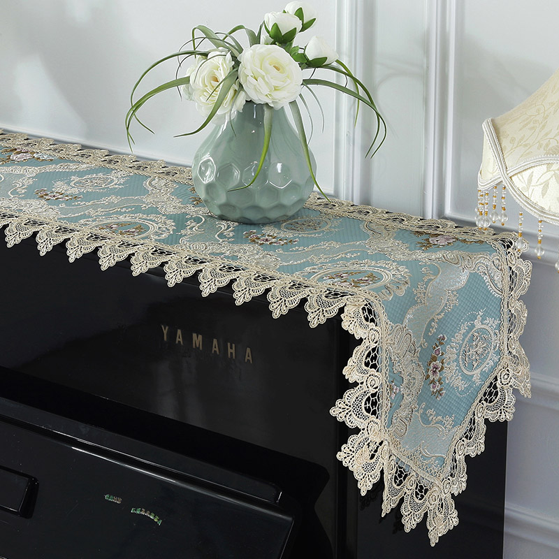 钢琴巾蕾丝钢琴半罩欧式风格钢琴防尘盖布韩式刺绣花边布艺琴套