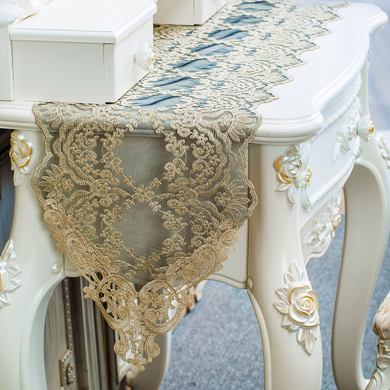 梳妆台盖布欧式蕾丝防尘长方形电视柜鞋柜盖巾化妆台韩式防尘罩子