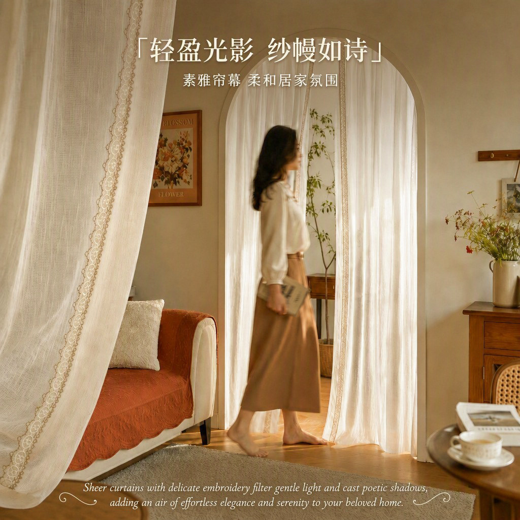 法式门帘轻奢高级感拱形门隔断帘图片