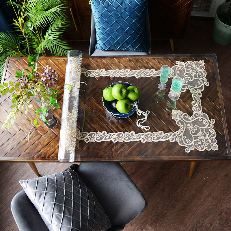 pvc桌垫防水防油水晶板餐桌桌垫 防烫软玻璃透明桌布蕾丝茶几台布,居家布艺,桌布,淘宝优惠券,粉丝福利购,淘宝优惠卷