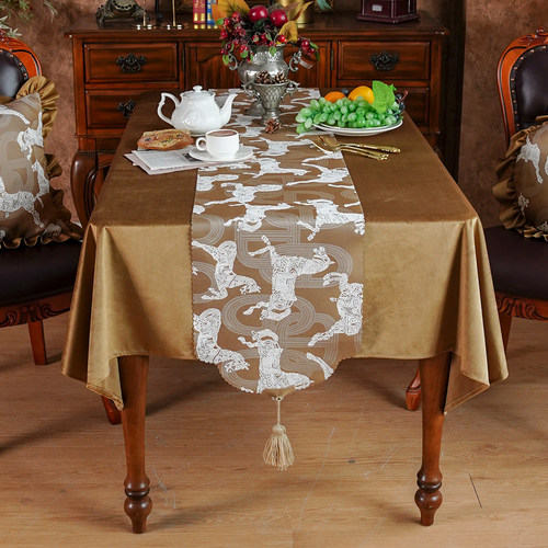 美式复古桌旗皇家马匹长条桌布