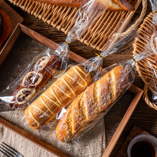 法棍毛毛虫大列巴面包袋食品级短法棍袋透明烘焙包装平口包装袋子