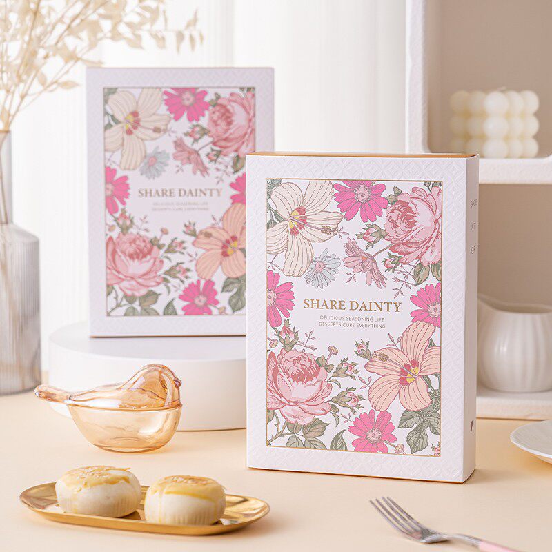 2025教师节鲜花月饼蛋黄酥盒子 中秋包装盒流心冰皮月饼空盒礼盒