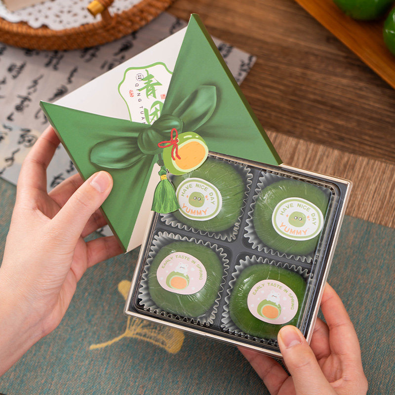 青团绿豆糕包装盒木质蛋黄酥冰糕月饼雪媚娘盒打包盒吸塑盒子