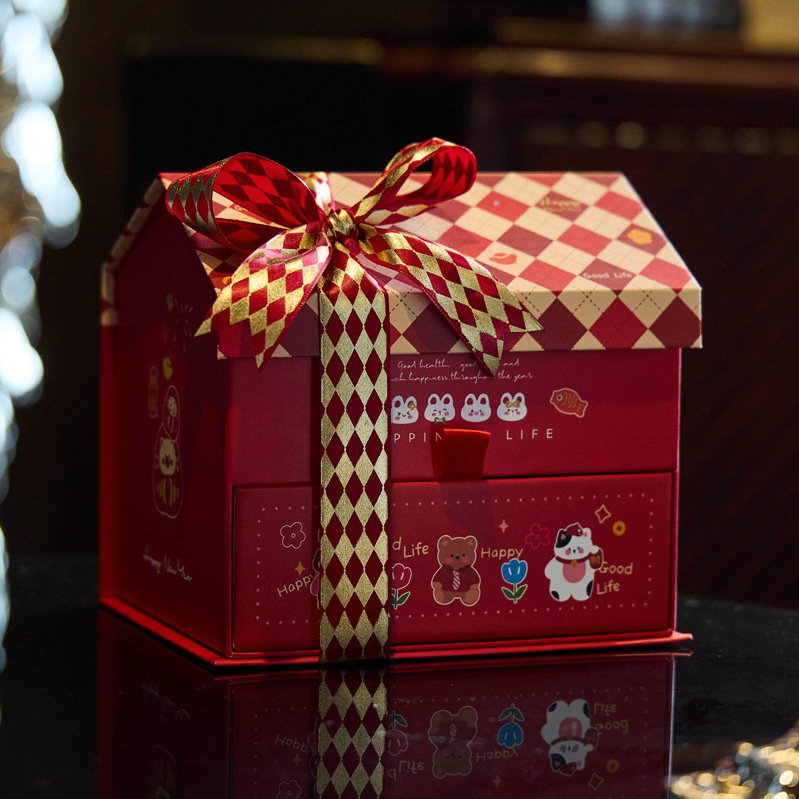 2026新款新年立体房屋包装空盒烘焙糖果饼干盒子礼物礼品盒雪花酥,包装,年货礼品包装,淘宝优惠券,粉丝福利购,淘宝优惠卷