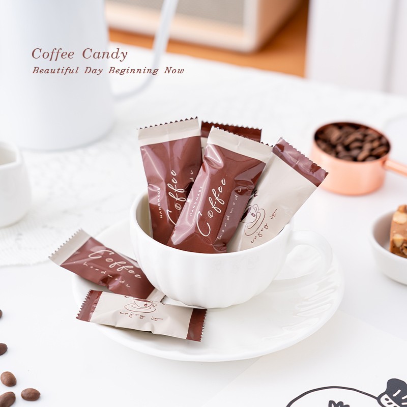 新款简约咖啡糖海盐太妃糖包装袋