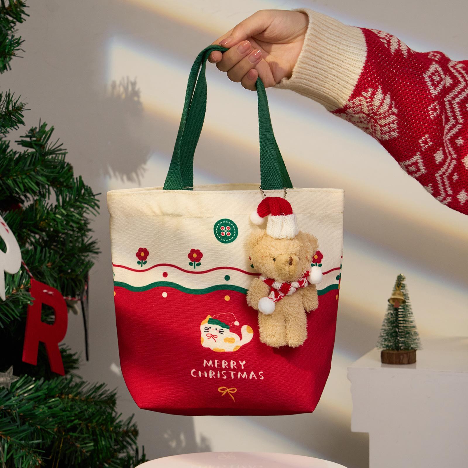 圣诞节手提饼干糖果礼品包装袋烘焙苹果礼袋伴手雪花酥礼物袋子