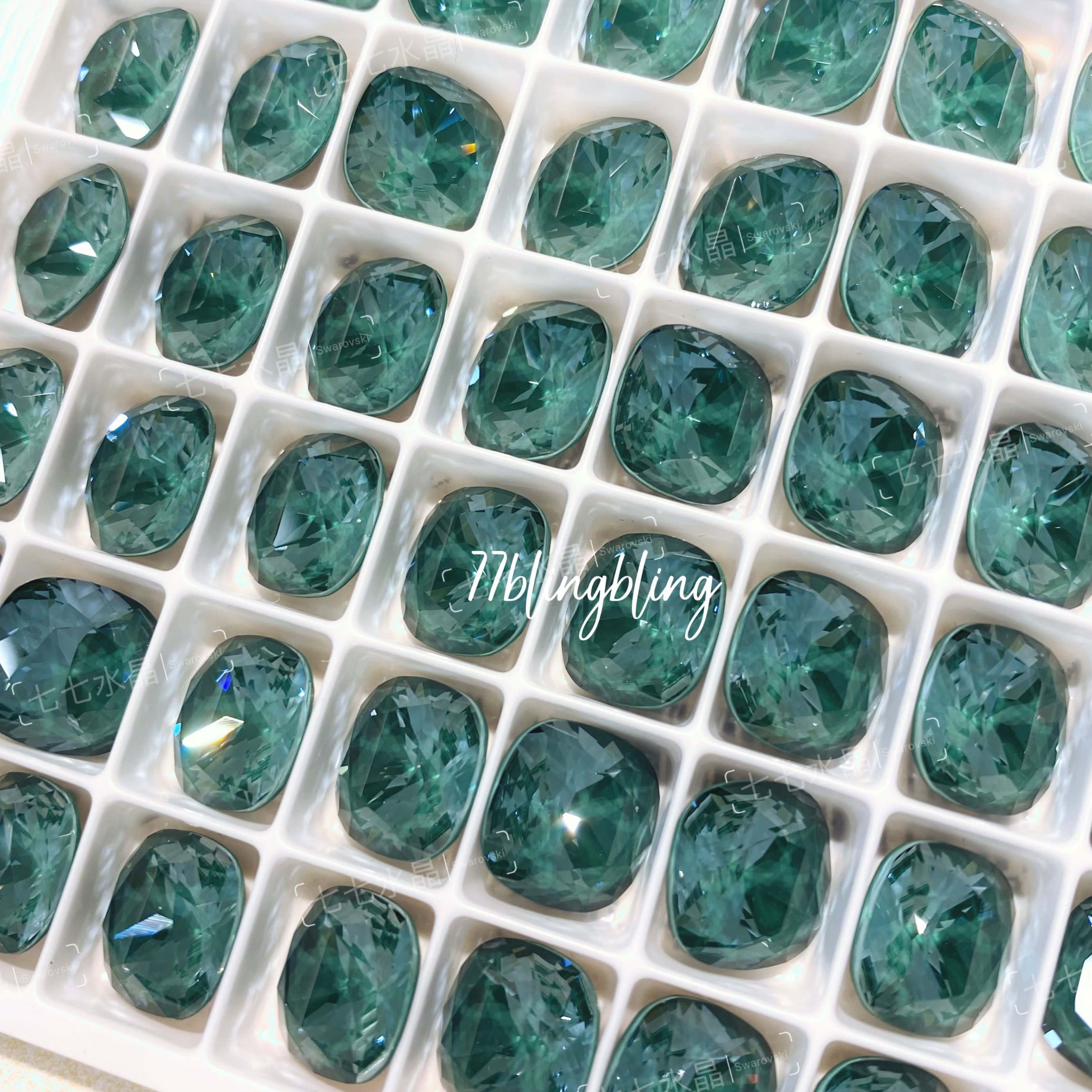正品施家水晶华子4470肥方L170i雪松绿尖底异形美甲饰品堆钻