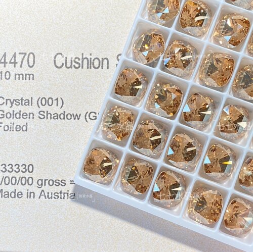 正品施家水晶4470尖底肥方001GSHA金色魅影10mm美甲饰品堆钻