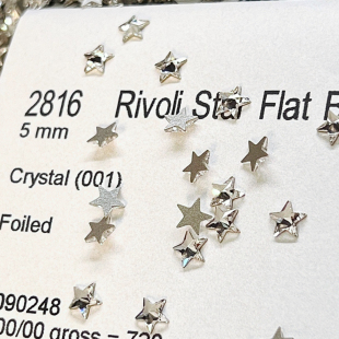 2816平底五角星5mm美甲饰品水晶穿戴甲拼钻平底异形进口