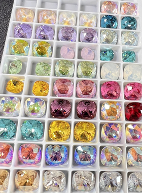 (2)施家正品水晶华子4470小肥方华子合集美甲饰品堆钻