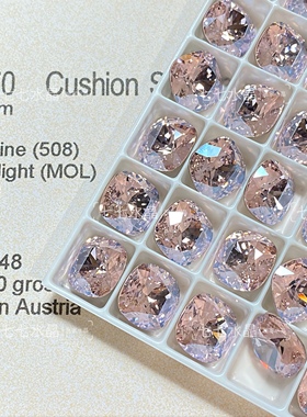 正品施家水晶华子4470尖底肥方508mol月光蔷薇粉指甲饰品异型堆钻