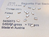 迷你长方形拼钻美甲钻华子 平底施家水晶2510小长条 3.7x1.9 多色