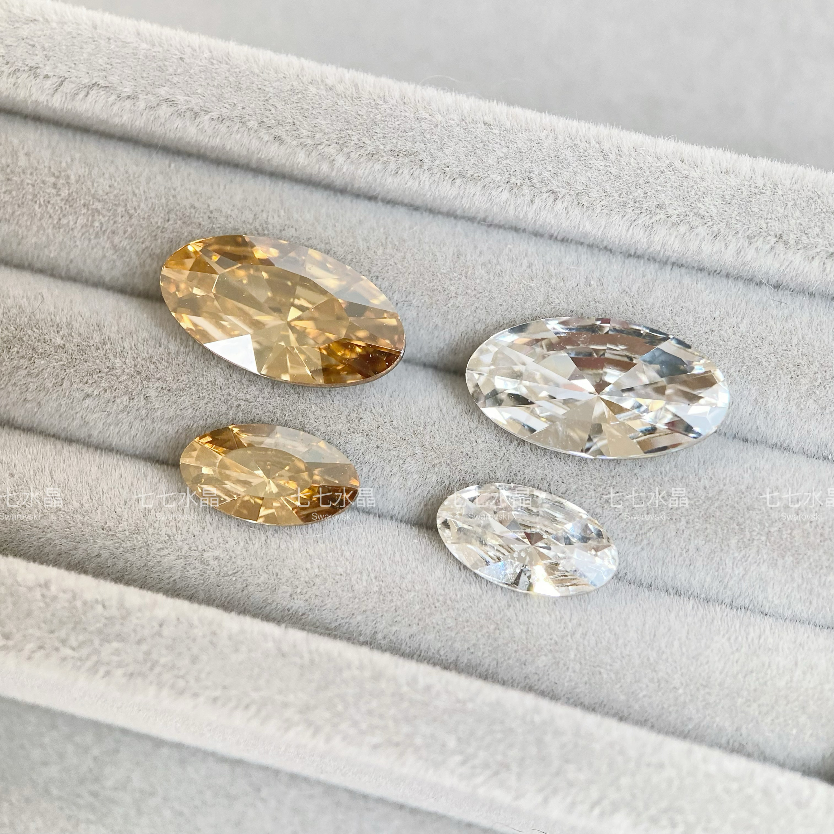 正品施家水晶华子4162椭圆马眼瘦蛋美甲指甲堆钻饰品装饰diy