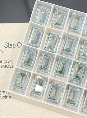 正品施家水晶4527尖底361mol月光浅粉蓝大冰糖长方形美甲饰品