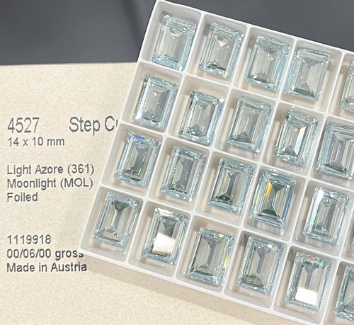 正品施家水晶4527尖底361mol月光浅粉蓝大冰糖长方形美甲饰品