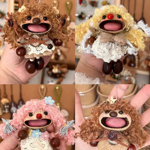 天然疗愈系果壳铃挂件印尼果壳娃娃果壳手摇解压音疗包挂风铃个性