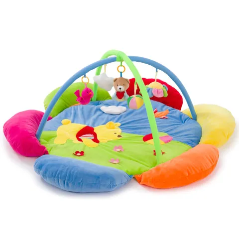 宝宝健身架婴儿爬行垫玩具礼品毯音乐满月卡其贝特游戏垫爱心熊