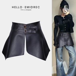 腰封复古Y2K配牛仔裤 裤 子配饰女爵士舞腰搭宽腰带朋克嘻哈裙摆式