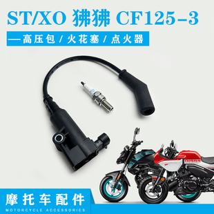 适用春风摩托车ST/XO狒狒CF125-3点火线圈高压包点火器火嘴火花塞