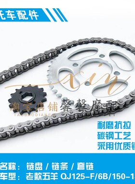 钱江摩托车原厂配件QJ125-F/6B/150-18/5C老款WY链盘链条套链