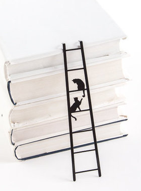 现货乌克兰Dmitriy 猫咪梯子玩耍文艺简约镂空励志创意长书签礼品