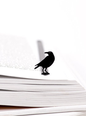 乌克兰Dmitriy高级感乌鸦绅士金属创意书签文创简约高档精致礼物