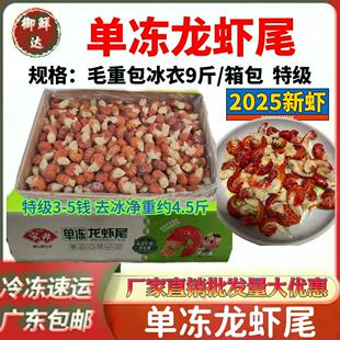安井单冻特级龙虾尾包冰9斤整箱商用特大特级虾球无臭籽新鲜冷冻