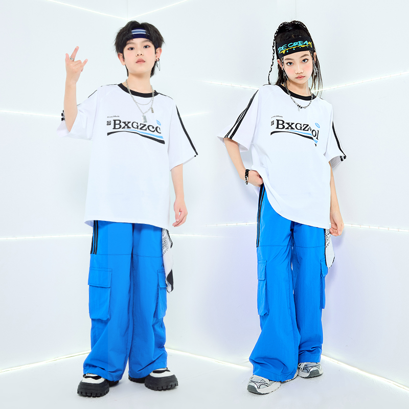 儿童街舞演出服舞蹈男童hiphop套装少儿嘻哈服装女童爵士舞表演