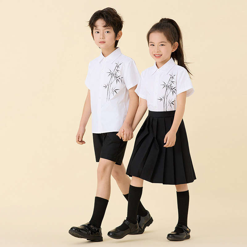 男女童衬衫套装夏款小学生校服班服幼儿园园服六一儿童节演出服
