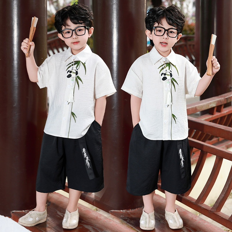 男童国风套装夏季男孩新中式薄款两件套夏装小童宝宝唐装汉服古装