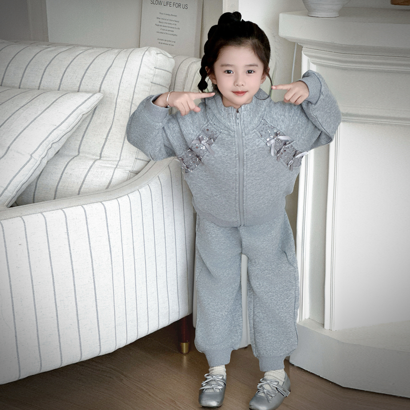 女童连帽运动套装春秋新款女孩外套卫裤两件套韩版休闲童装衣服