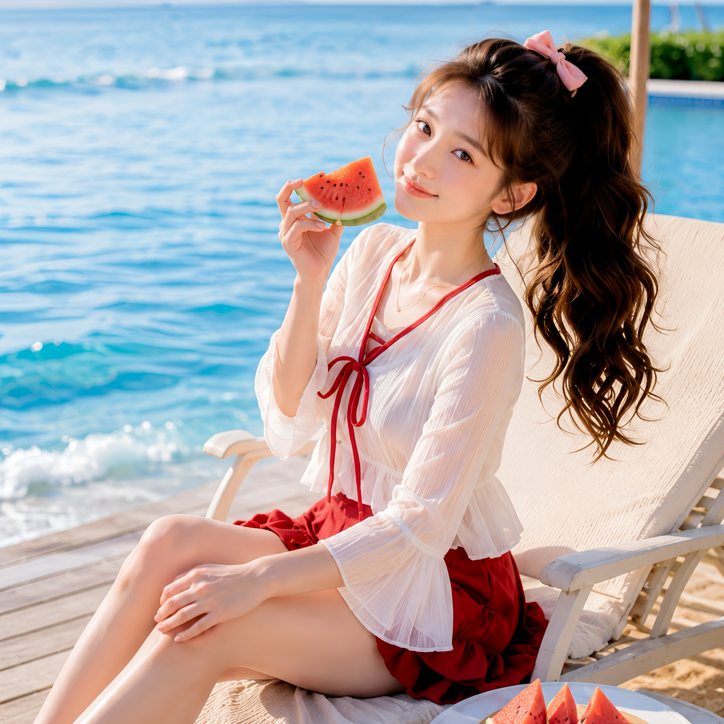 女童分体泳衣裙套装夏季儿童挂脖洋气速干游泳衣女孩泡温泉两件套