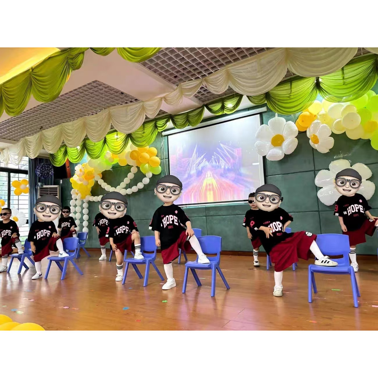 男女童街舞演出服夏装六一儿童节表演服男孩嘻哈潮服女孩爵士舞服