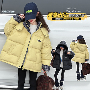 女童冬季棉服2025新款女孩加绒加厚小羊皮儿童保暖外套童装棉袄潮