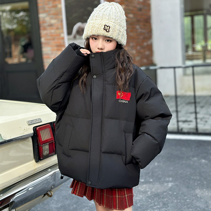 女童羽绒服冬季新款儿童50白鸭绒黑色棉衣女孩加厚保暖外套冬装