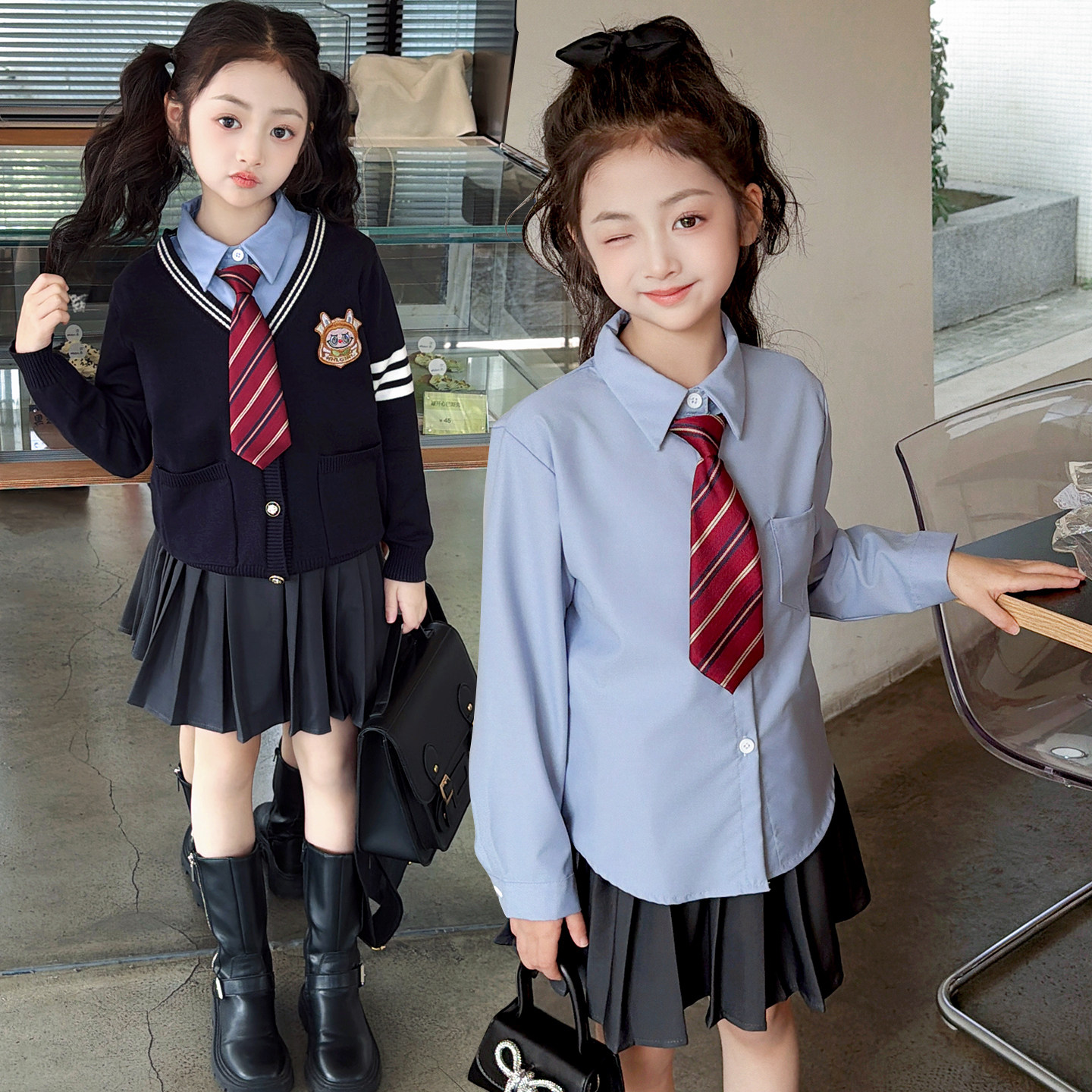 女童园服校服学院风演出服春秋儿童jk衬衫吊带马甲衬衫裙子三件套,童装/婴儿装/亲子装,儿童演出服,淘宝优惠券,粉丝福利购,淘宝优惠卷