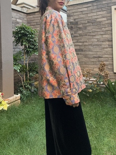 张和才狮子滚绣球正品带钢印桑蚕丝内衬夹克外套女长袖时装上衣